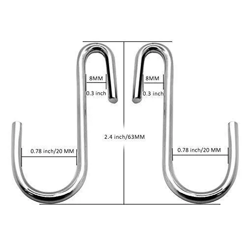 30 Pack Esfun Heavy Duty S Hooks Pan Pot Holder Rack Hooks Hanging Hangers S Shaped Hooks for Kitchenware Pots Utensils Clothes Bags Towels Plants