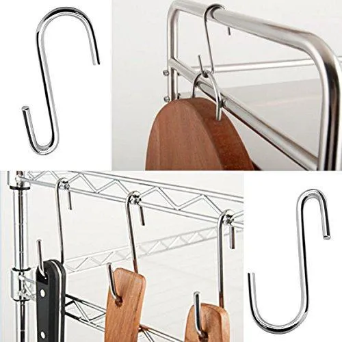 30 Pack Esfun Heavy Duty S Hooks Pan Pot Holder Rack Hooks Hanging Hangers S Shaped Hooks for Kitchenware Pots Utensils Clothes Bags Towels Plants