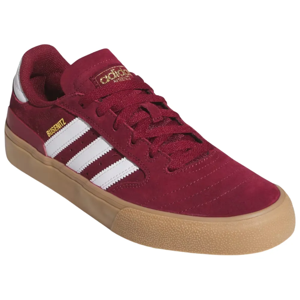 Adidas Busenitz Vulc II Suede Skate Shoes | Collegiate Burgundy, Cloud White & Gold Metallic