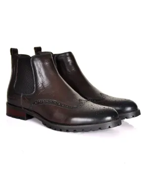 Aldo Coffee Leather Men Boots