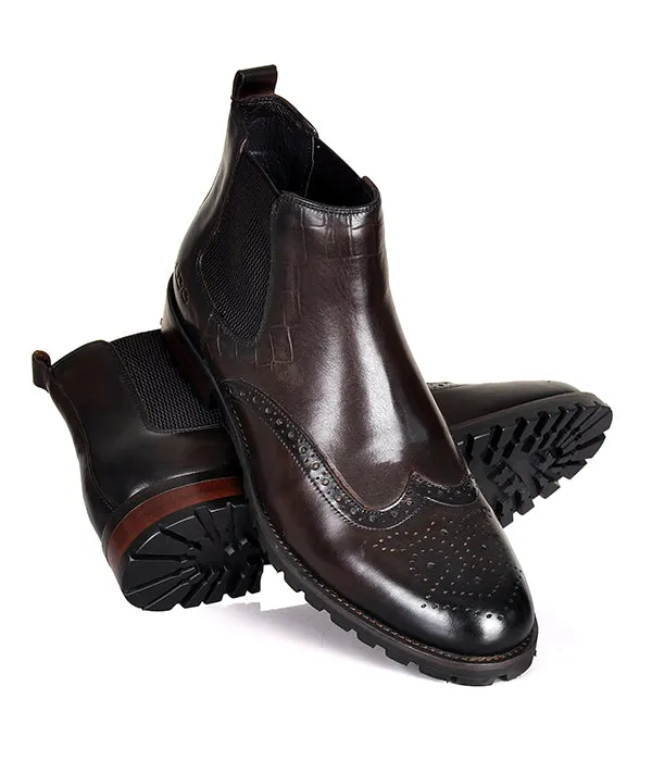 Aldo Coffee Leather Men Boots
