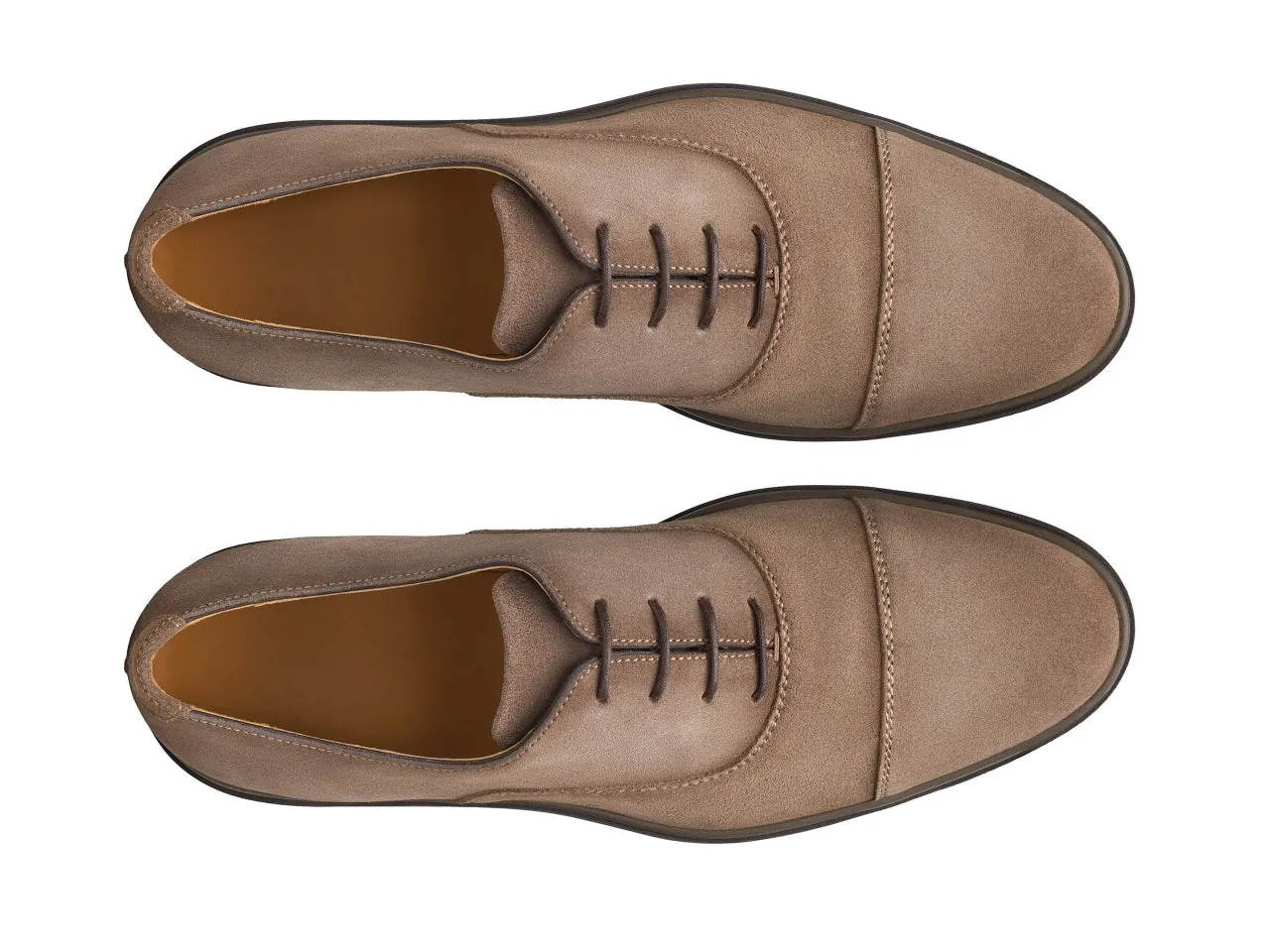 Beige Italian Suede Leather Formal Shoes With Sneaker Sole - Formal Shoes