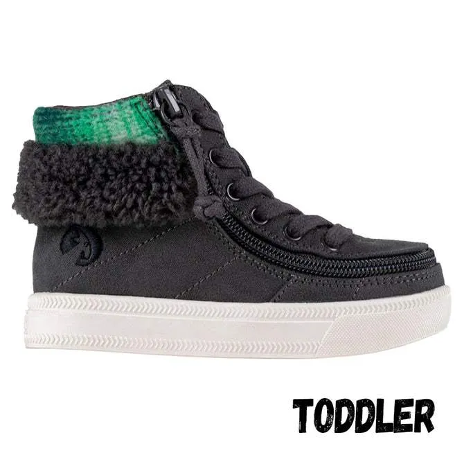 Billy Kid's Charcoal BILLY Cuff Adaptable Shoes (Easy On)