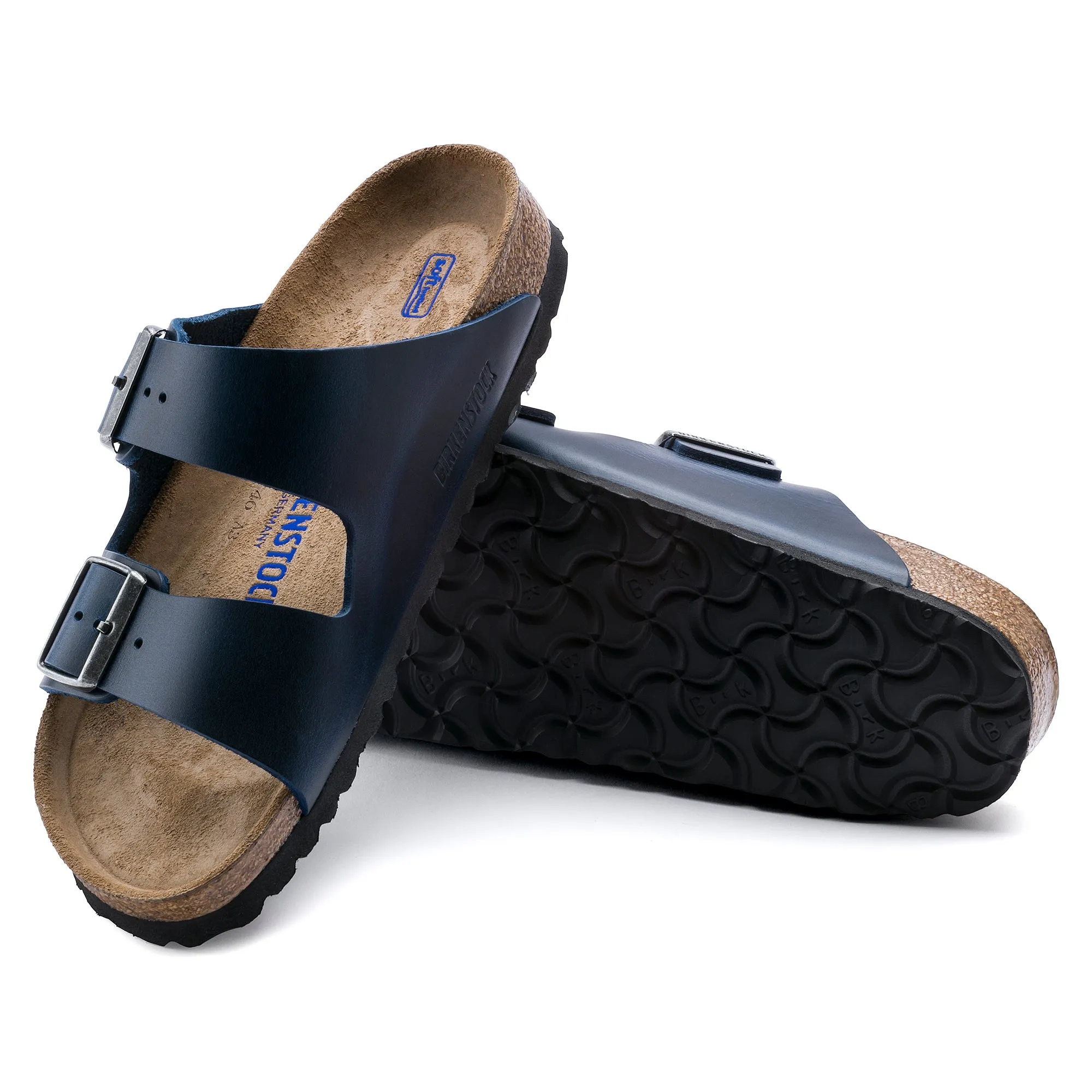 Birkenstock Arizona Soft Footbed Oiled Leather Color: Blue