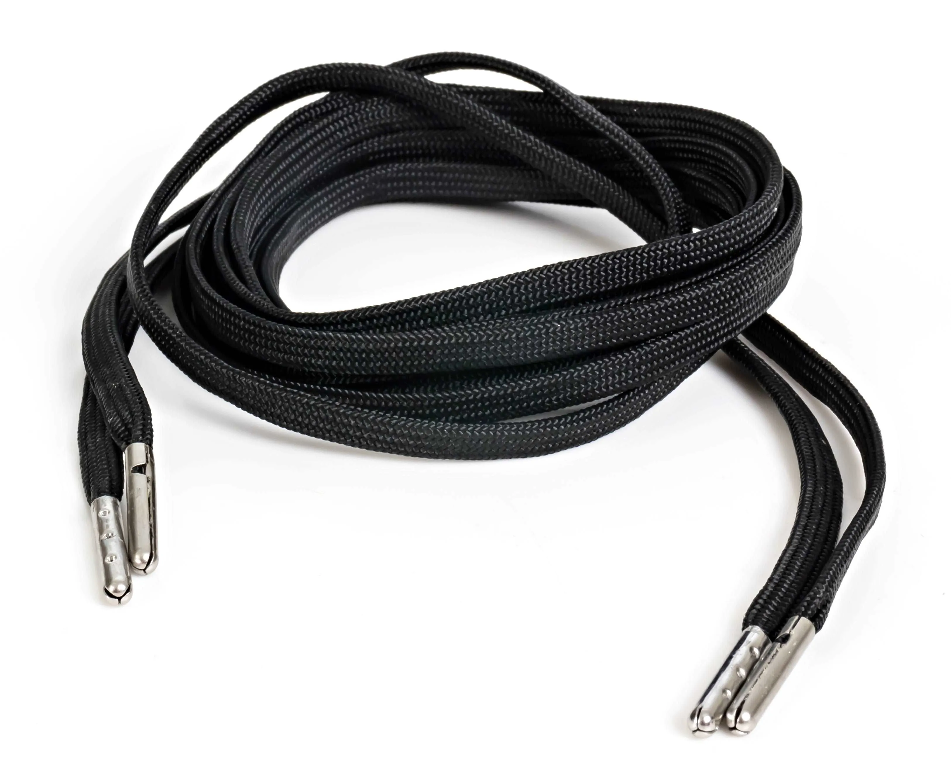 Black Flat Shoelaces Steel Tip
