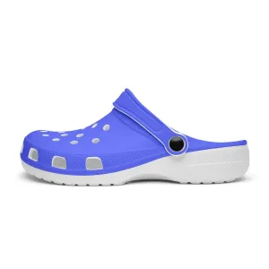 Blue Color Slip On Sandals, Best Solid Blue Color Unisex Classic Lightweight Best Sandals For Men or Women