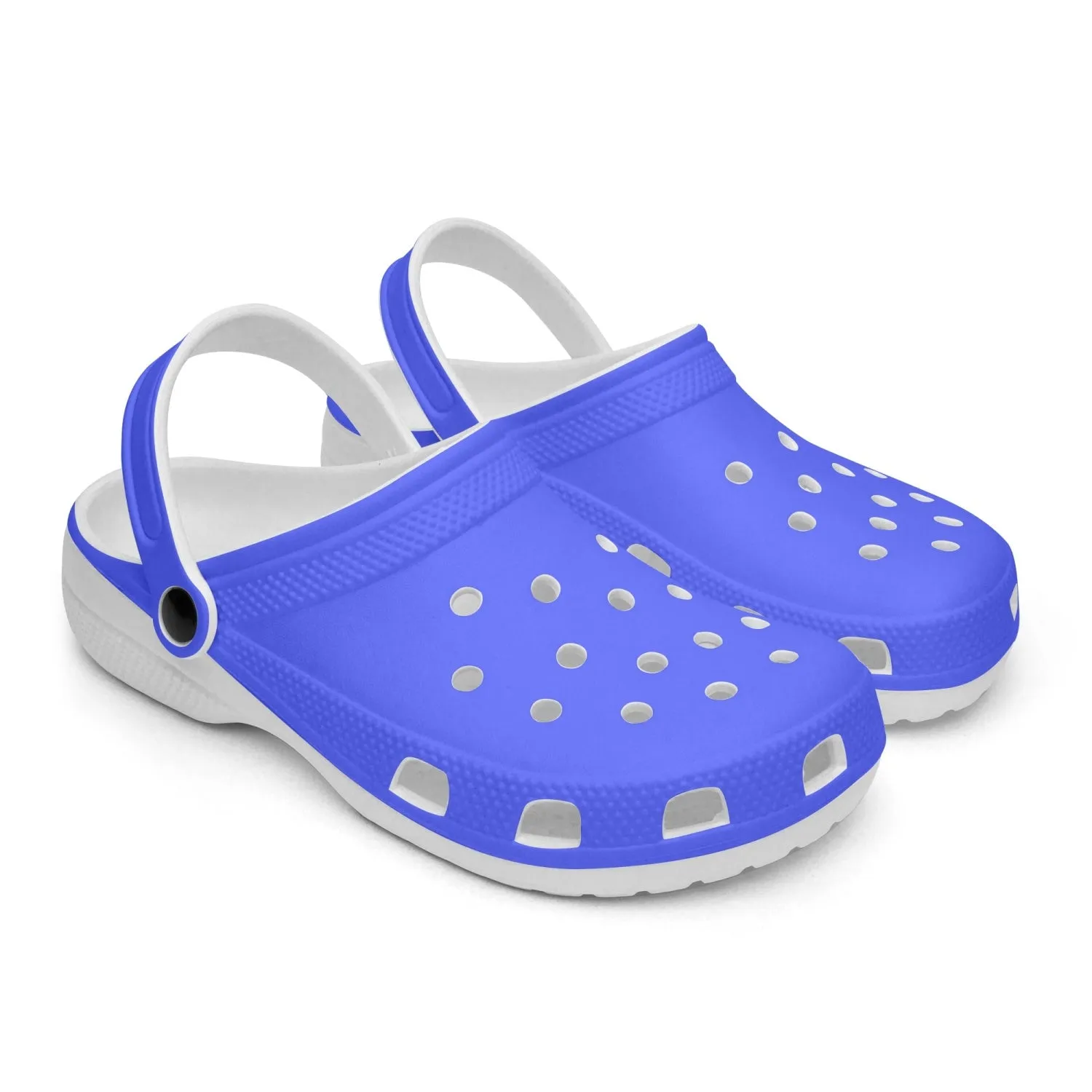 Blue Color Slip On Sandals, Best Solid Blue Color Unisex Classic Lightweight Best Sandals For Men or Women
