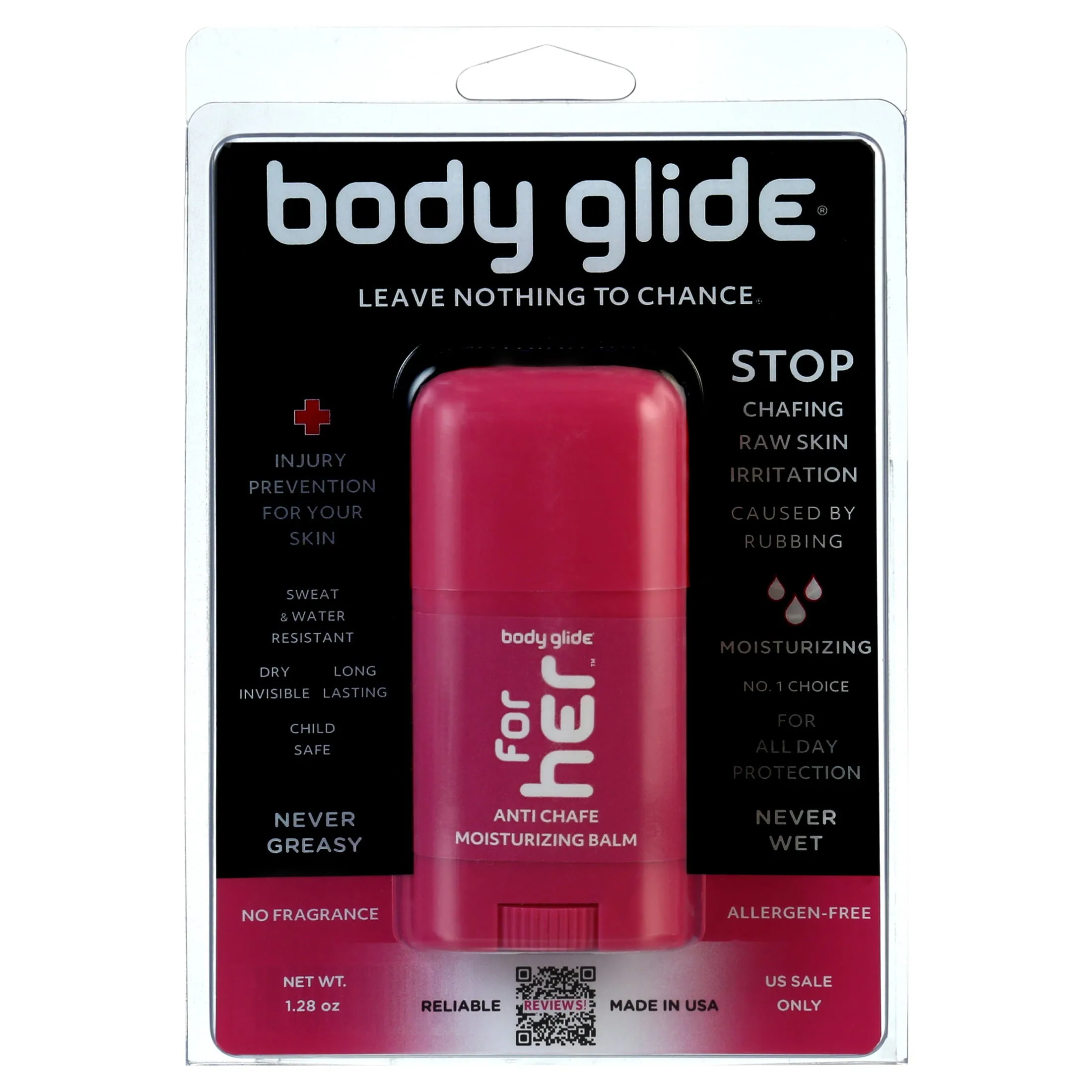 Body Glide for Her anti Chafe Balm: anti Chafing Stick with Added Emollients. Pr