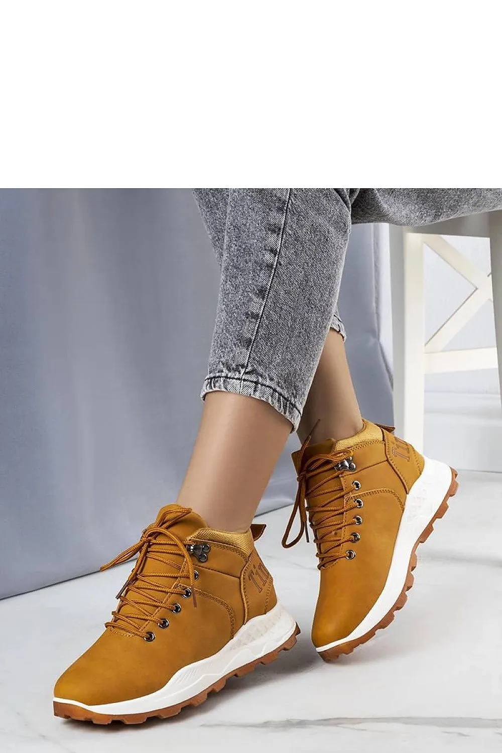 Brown trekking shoes