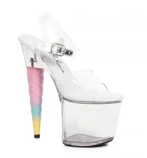 Clear - Dashing 7" Unicorn Platform High Heel - Size