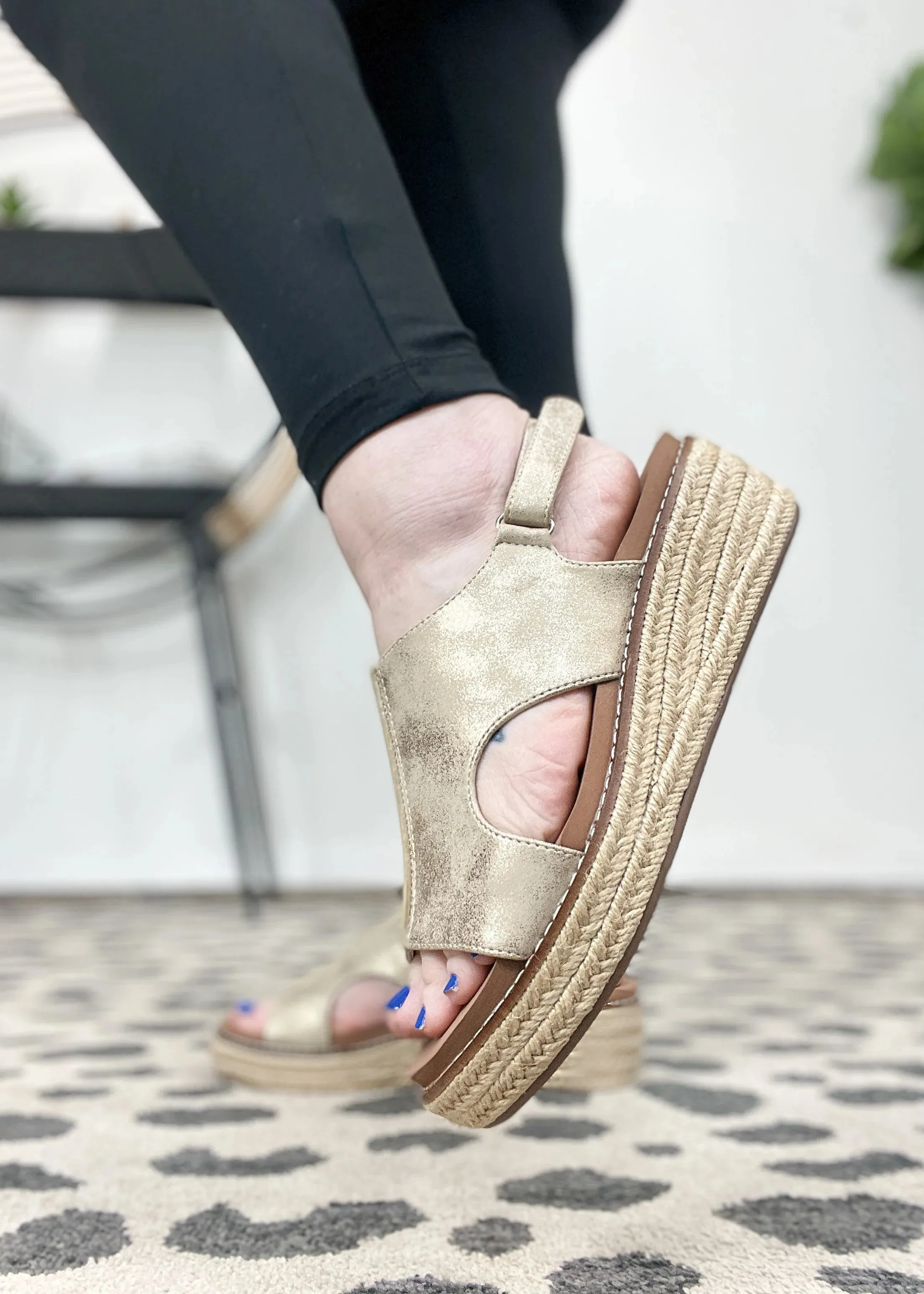 Corkys Ready or Not Wedge in Gold Metallic