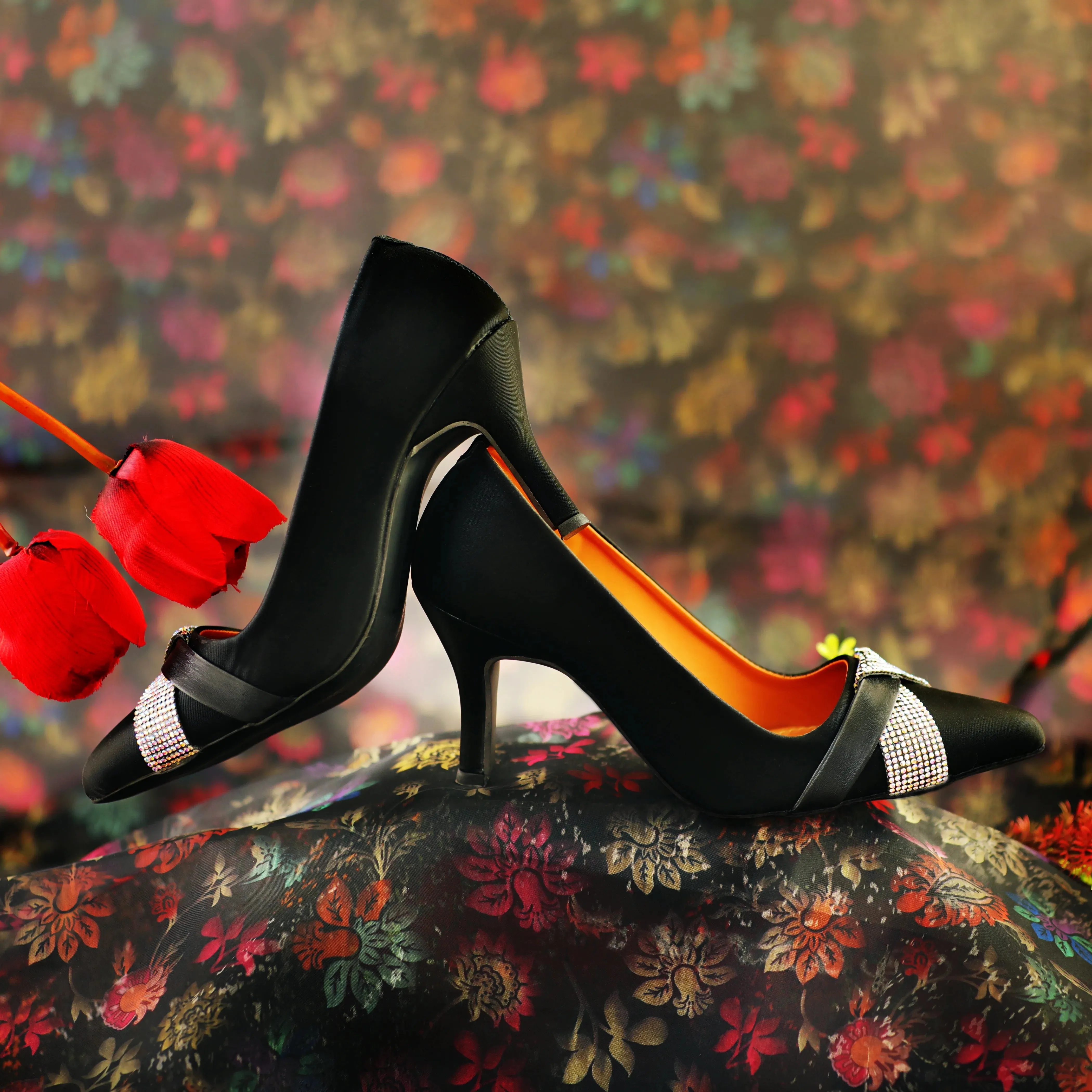 Dazzle Black Women Court Shoes
