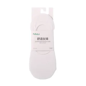 FaSoLa Women's Cotton Invisible Socks - White, 1 Pair