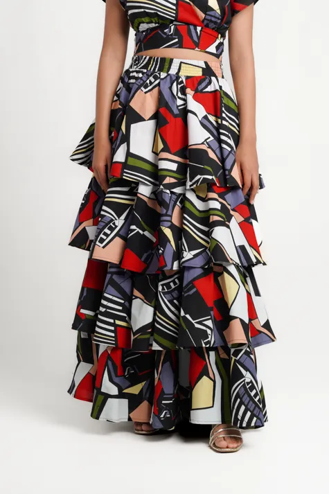 Frida Multicolor Multilayered Skirt