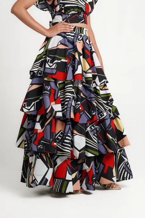 Frida Multicolor Multilayered Skirt