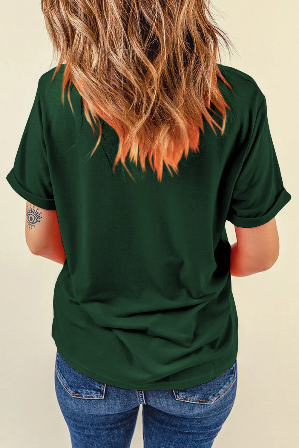 Green Clover Bowknot Graphic St. Patricks T Shirt