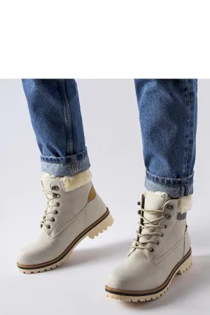Grey lace-up closure trapper shoes