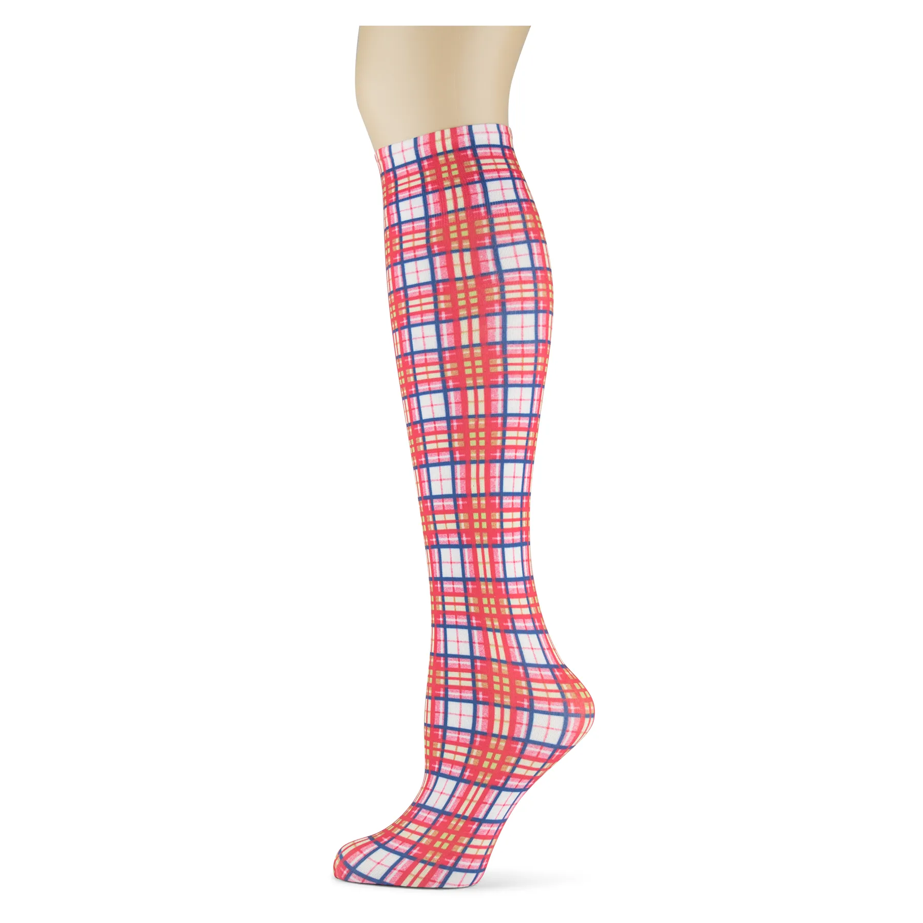 Hampton Plaid Adult Knee Highs