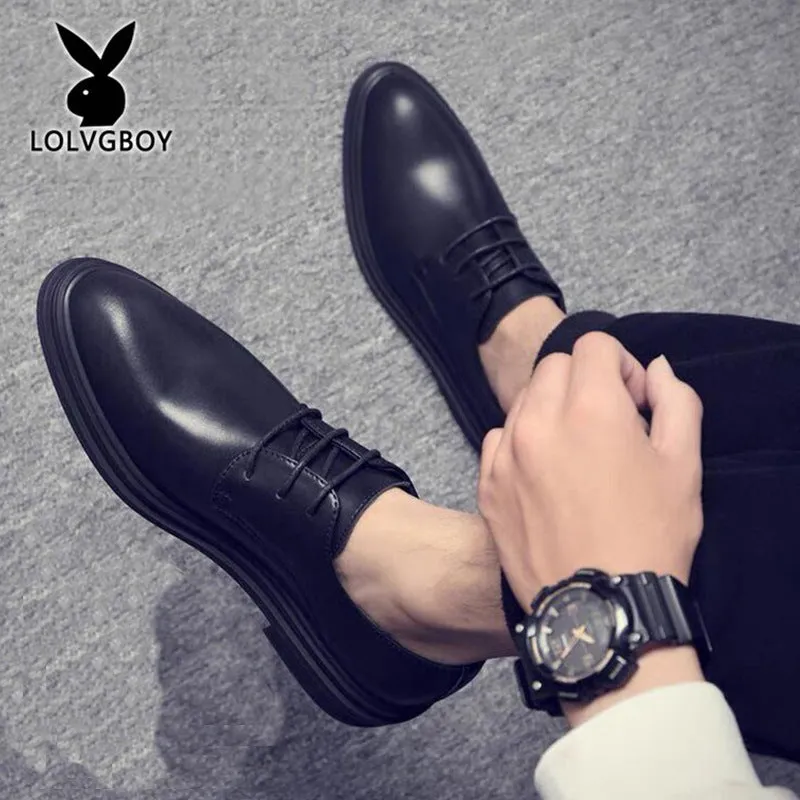 INSTOCK-Men's leather shoes genuine leather