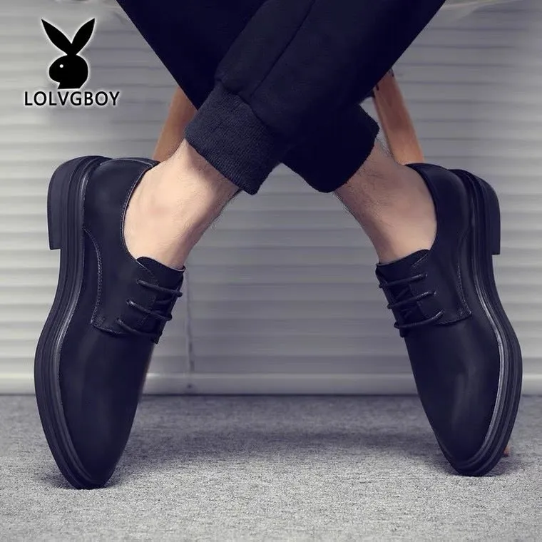 INSTOCK-Men's leather shoes genuine leather