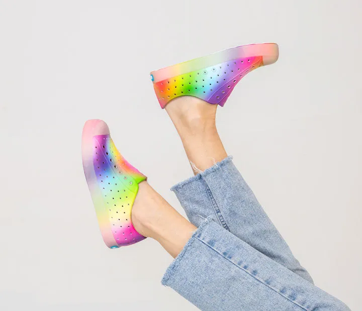 Jefferson Shoes in Translucent/Rainbow Blur Print: Size C4 to J4