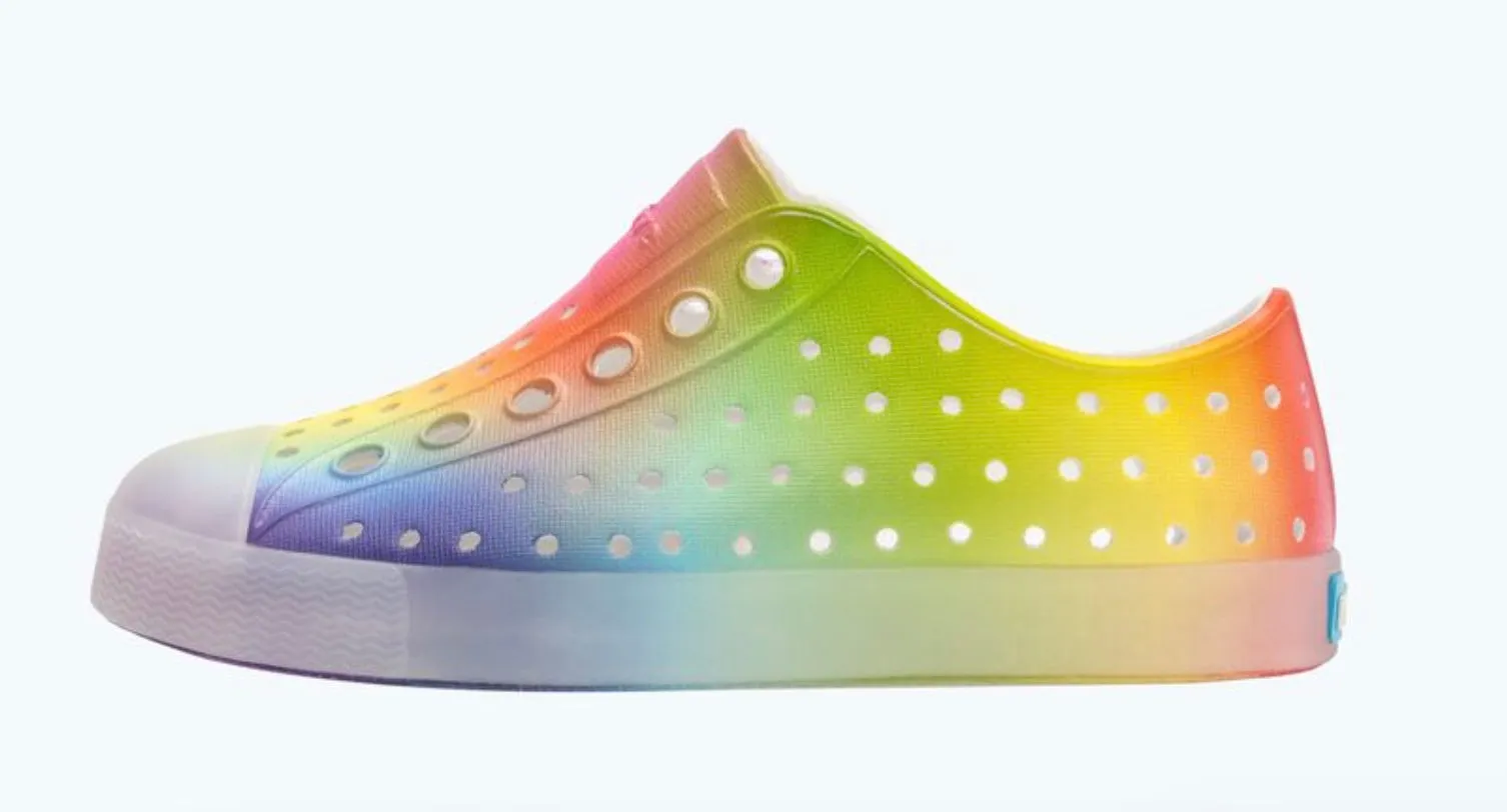 Jefferson Shoes in Translucent/Rainbow Blur Print: Size C4 to J4