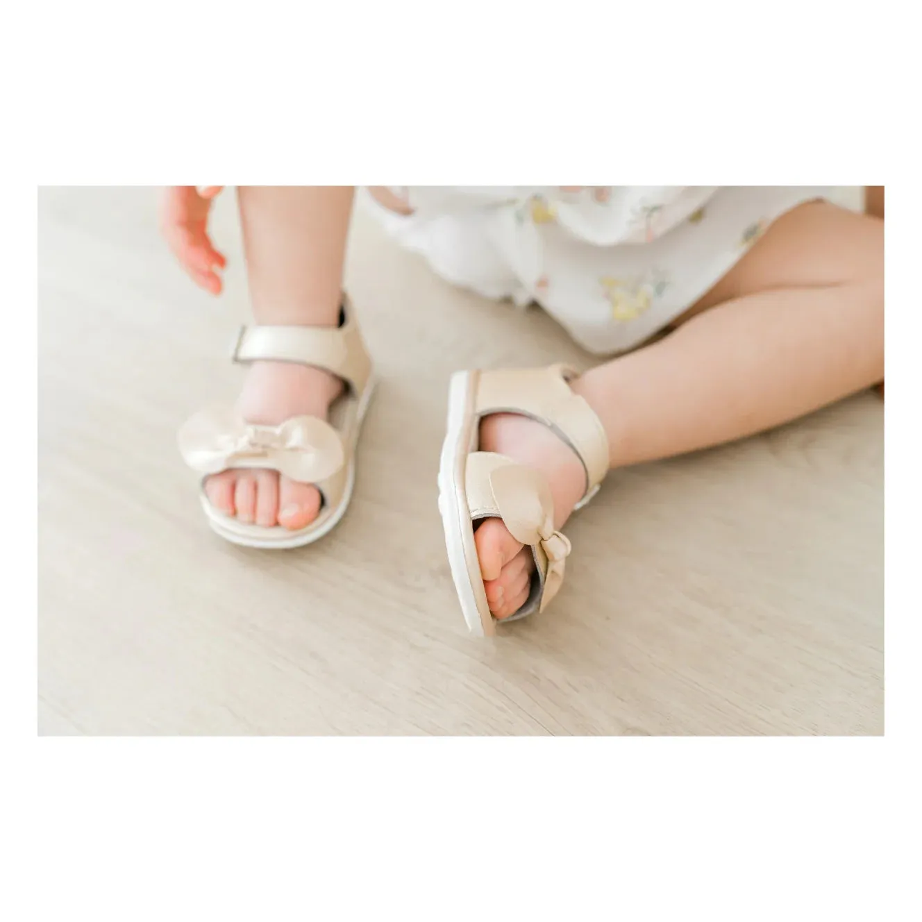 Jolie Champagne Bow Sandal