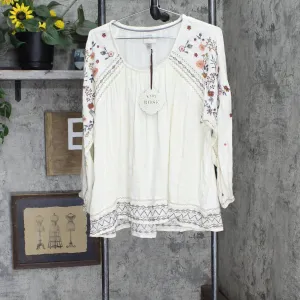 Knox Rose Women's Raglan 3/4 Sleeve Scoop Neck Blouse JRW8914KED