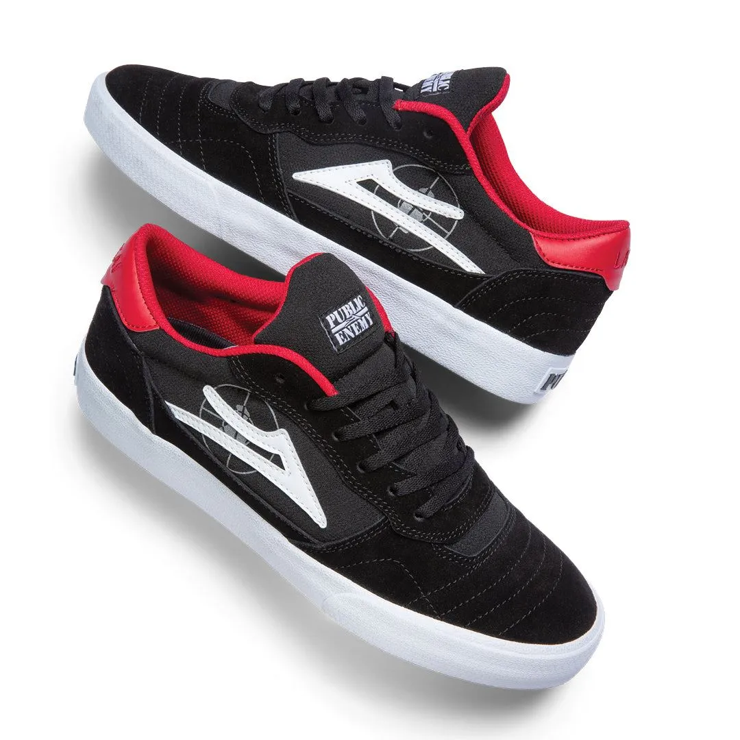 Lakai x Public Enemy Cambridge Skate Shoes - Black / Red