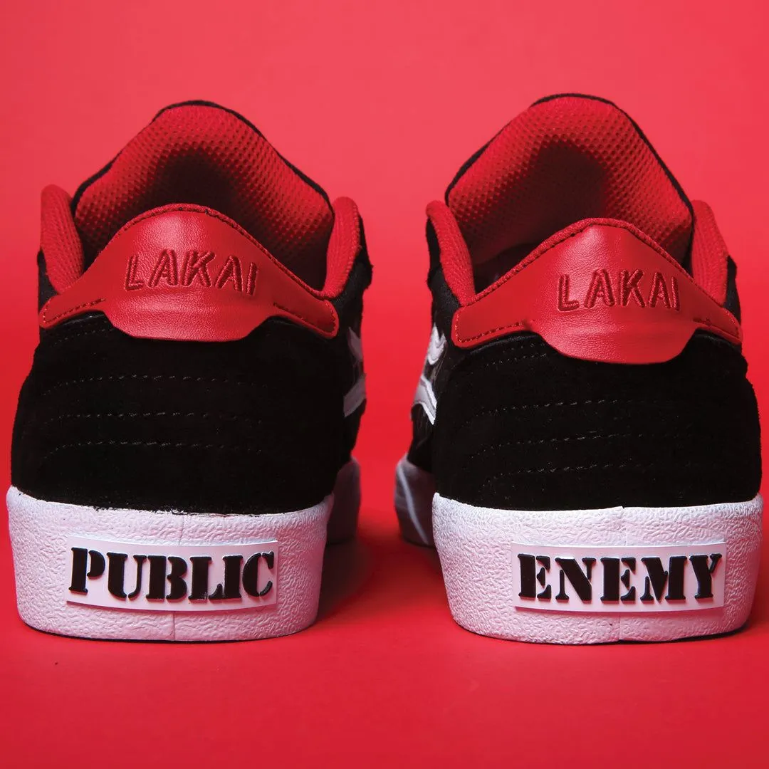 Lakai x Public Enemy Cambridge Skate Shoes - Black / Red