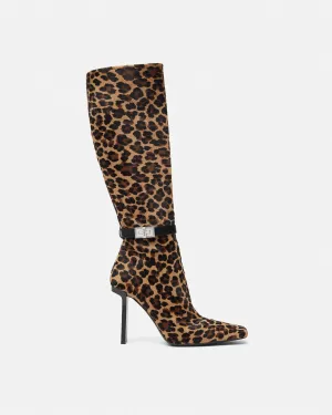 Leopard Slice Knee-High Boots 105 mm