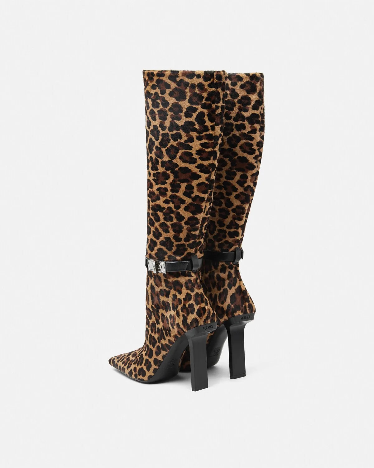 Leopard Slice Knee-High Boots 105 mm
