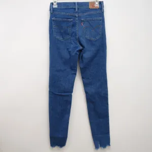 Levi's 720 0034 Womens Medium Blue Ripped High Rise Skinny Denim Jeans Size 6M / 28 x 30