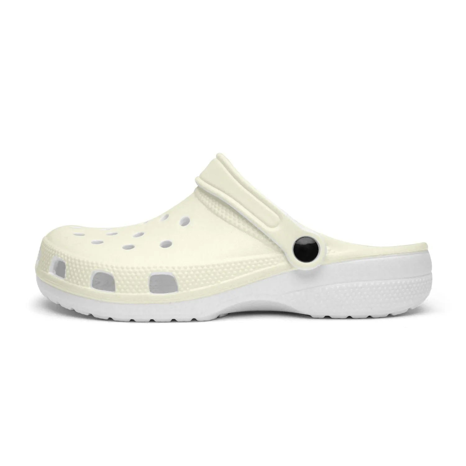 Light Yellow Color Unisex Clogs, Best Solid Pastel Yellow Color Unisex Classic Lightweight Best Sandals For Men or Women