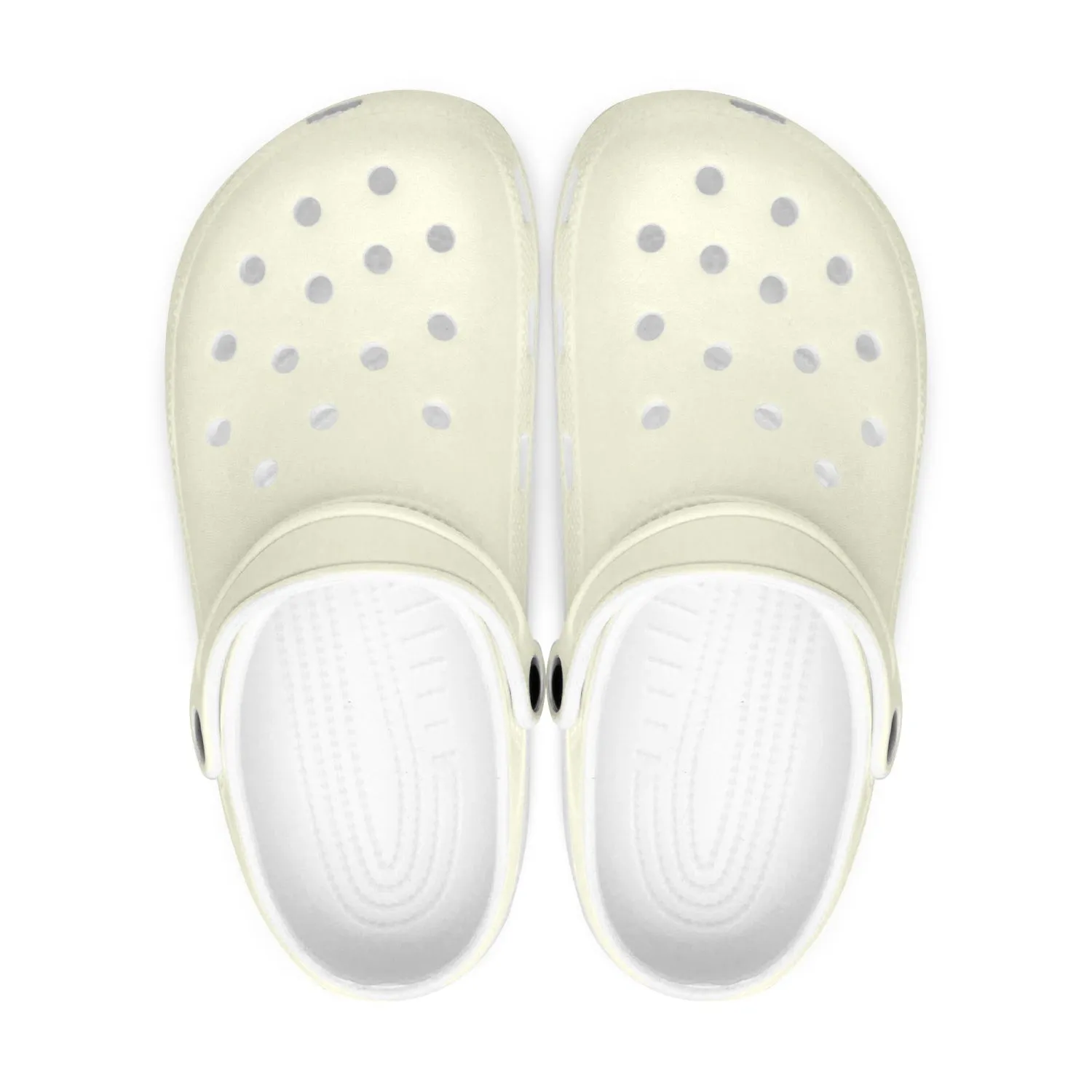 Light Yellow Color Unisex Clogs, Best Solid Pastel Yellow Color Unisex Classic Lightweight Best Sandals For Men or Women