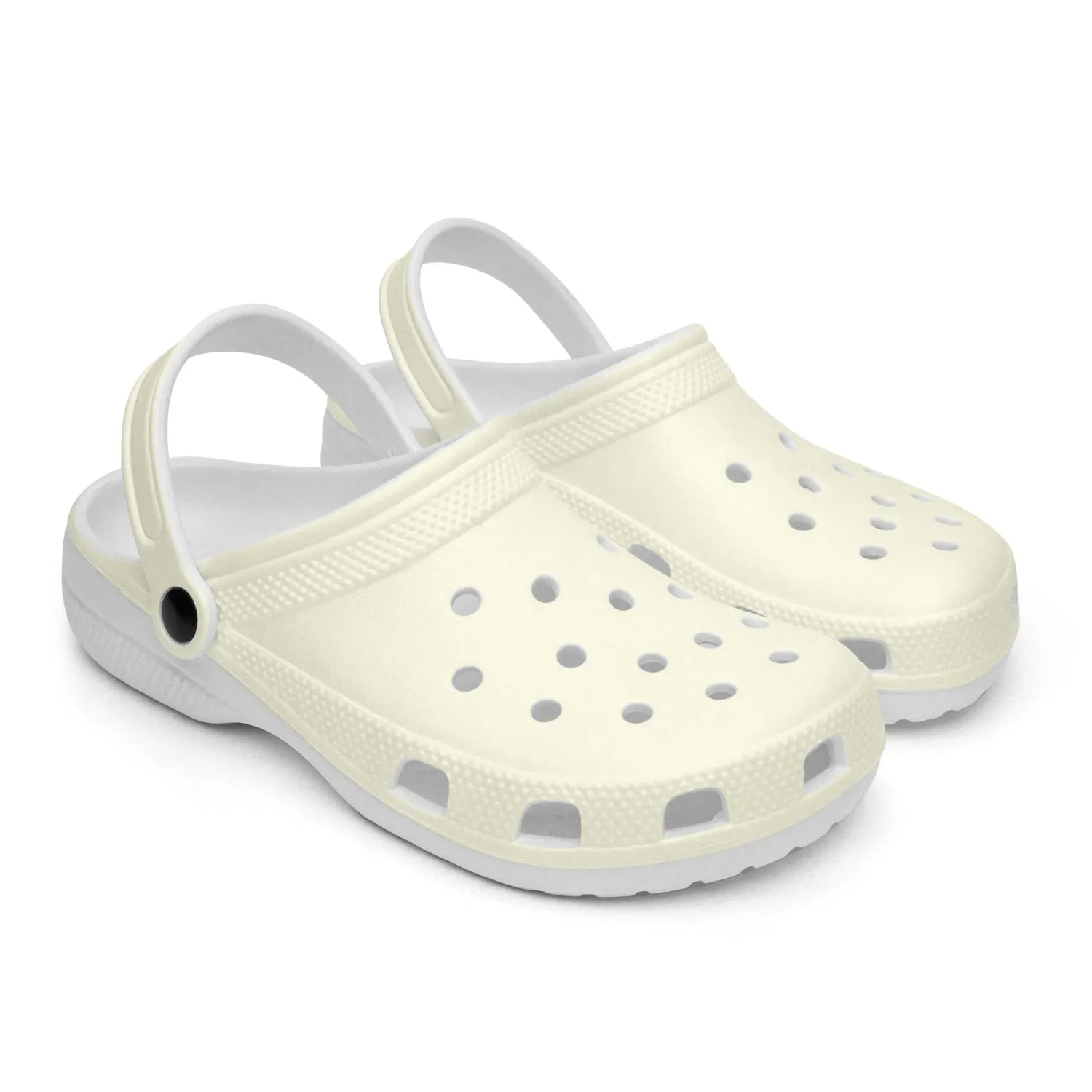 Light Yellow Color Unisex Clogs, Best Solid Pastel Yellow Color Unisex Classic Lightweight Best Sandals For Men or Women
