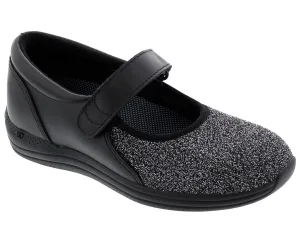 MAGNOLIA Black Leather/ Lurex Stretch