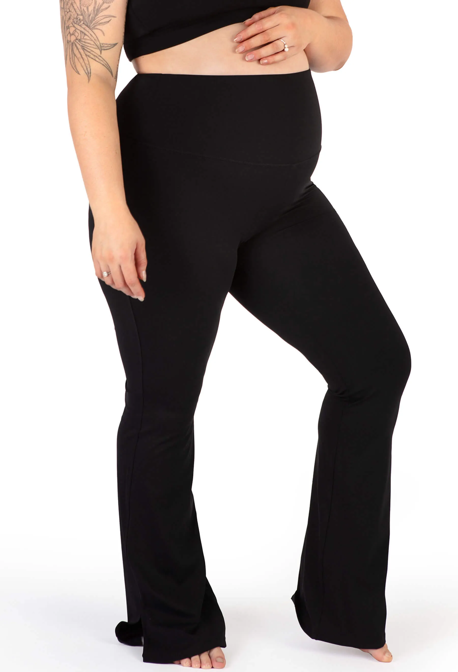 Maternity Flare Leggings | High Waisted & Pet Hair Resistant - 2 Pack