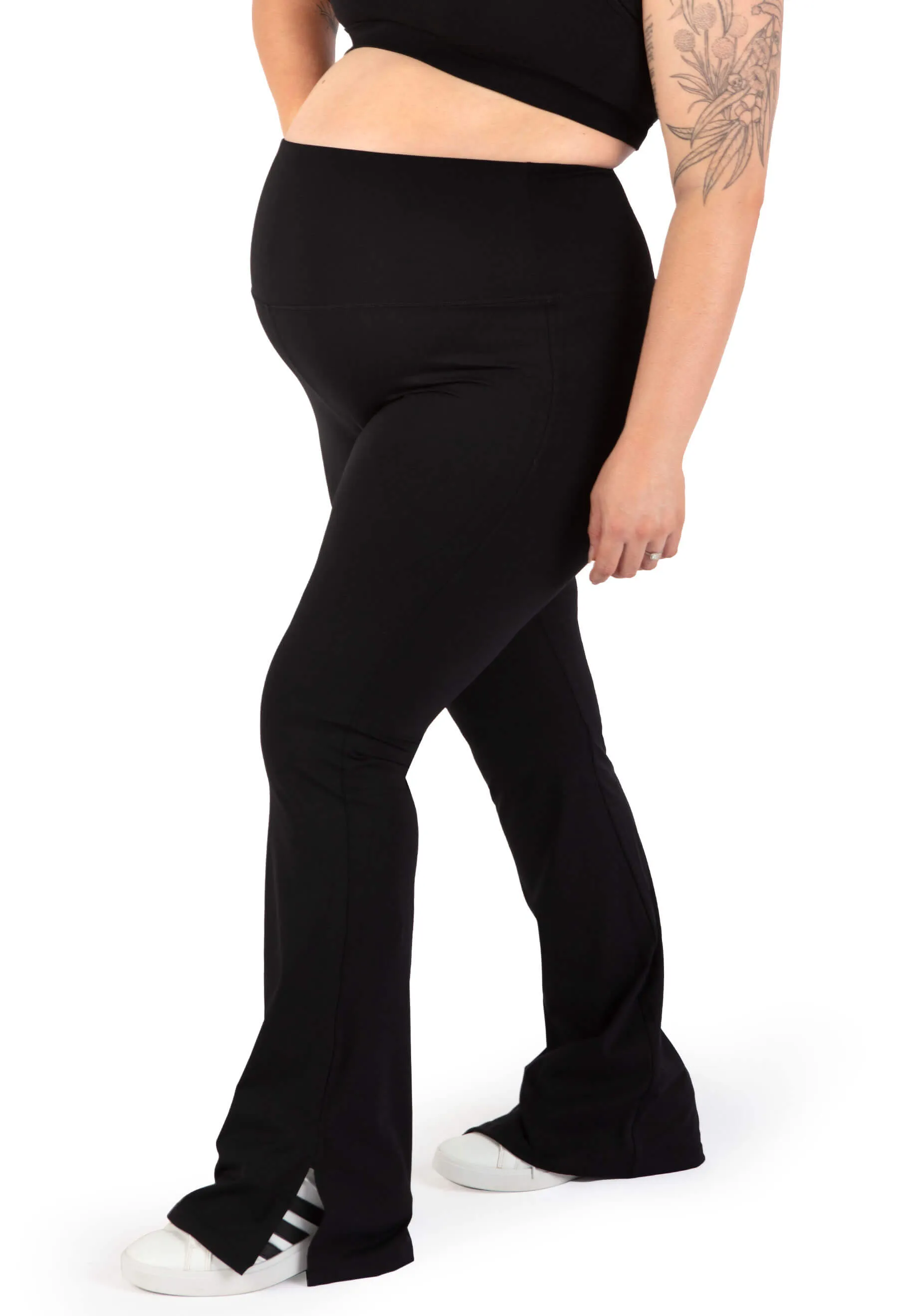 Maternity Flare Leggings | High Waisted & Pet Hair Resistant - 2 Pack