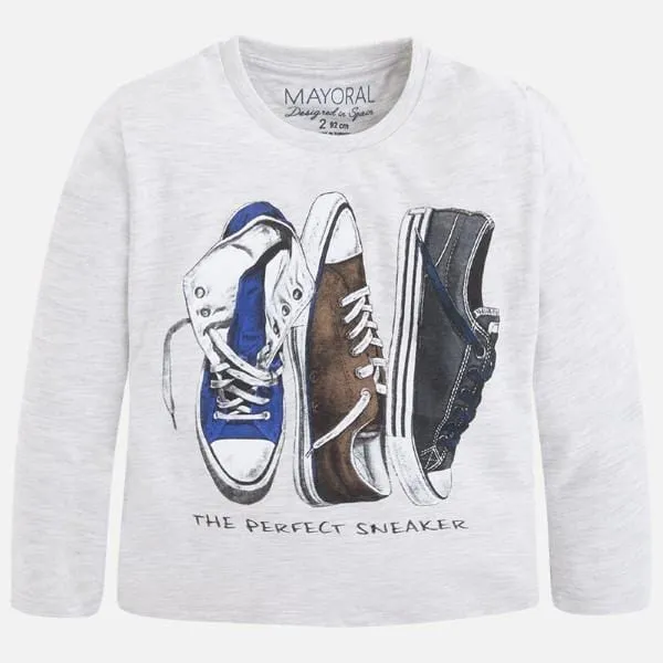 Mayoral 'The Perfect Sneaker' Grey Long Sleeved T-Shirt