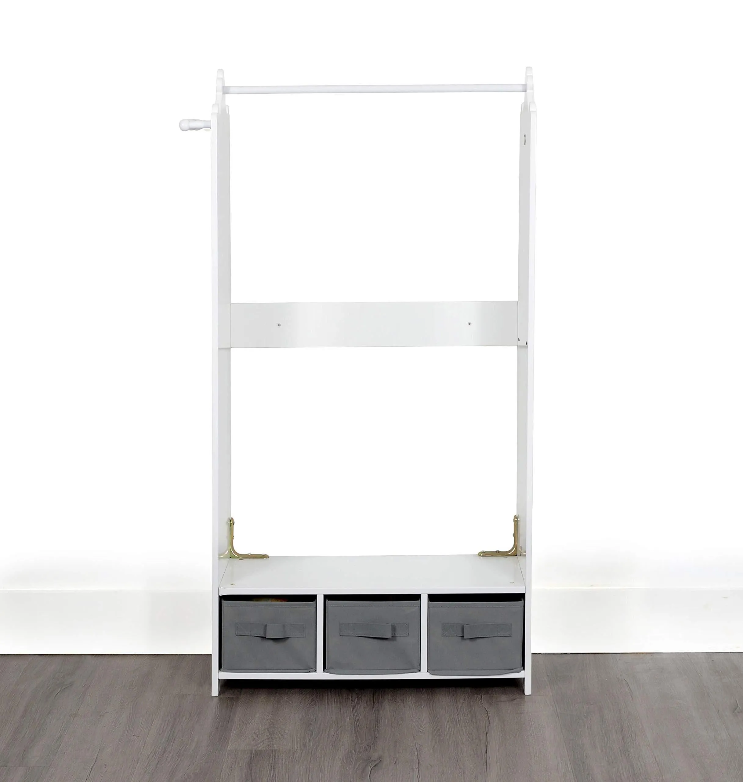 Milliard Dress Up Storage Kids Costume Organizer Center Open Hanging Armoire Closet Unit Furniture for Dramatic Play with Mirror Baskets and Hooks