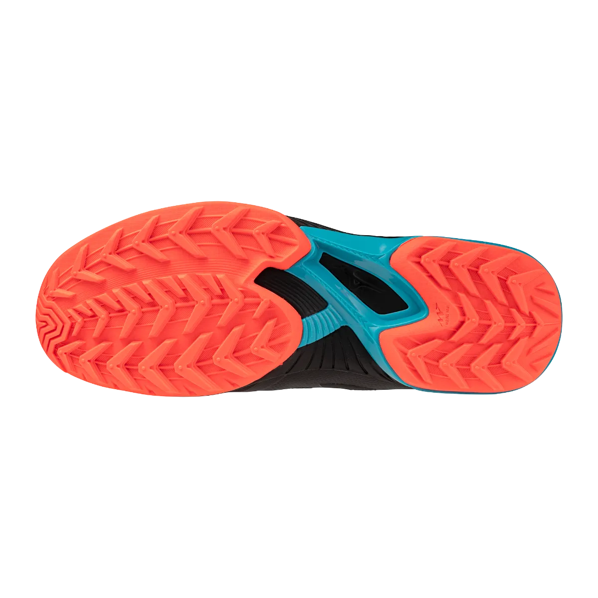 Mizuno Wave Panthera 2 Hockey Shoes Black / Neon flame / Peacock blue