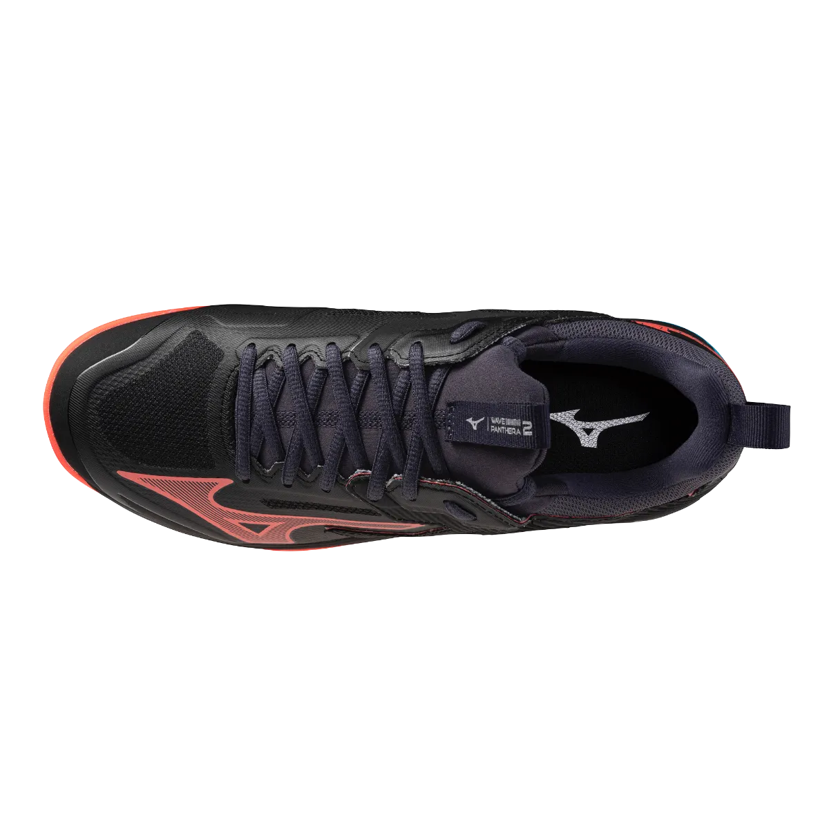 Mizuno Wave Panthera 2 Hockey Shoes Black / Neon flame / Peacock blue