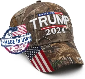 Mossy Oak Camo Trump 2024 Embroidered Baseball Hat