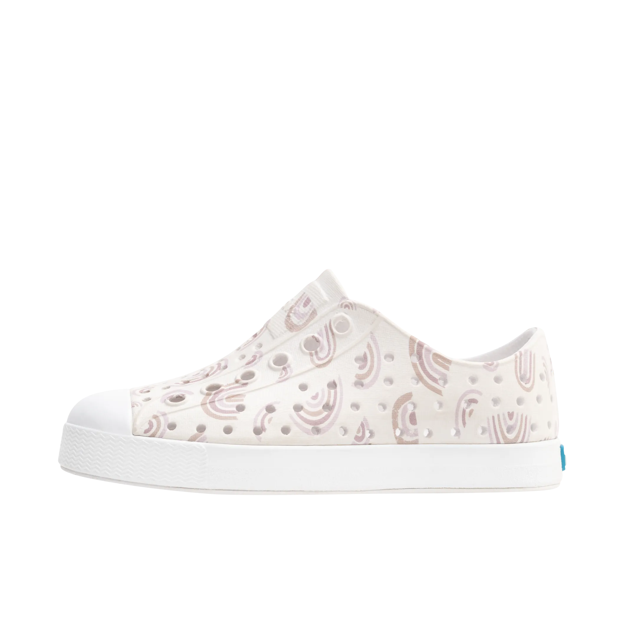 Native Jefferson Print Shoes - Shell White / Shell White / Barely Flax Rainbow