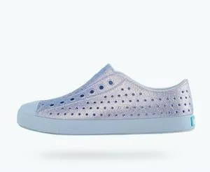 Native Jefferson Shoes in Metallic Bling Alaska Blue : Sizes C4 to J5