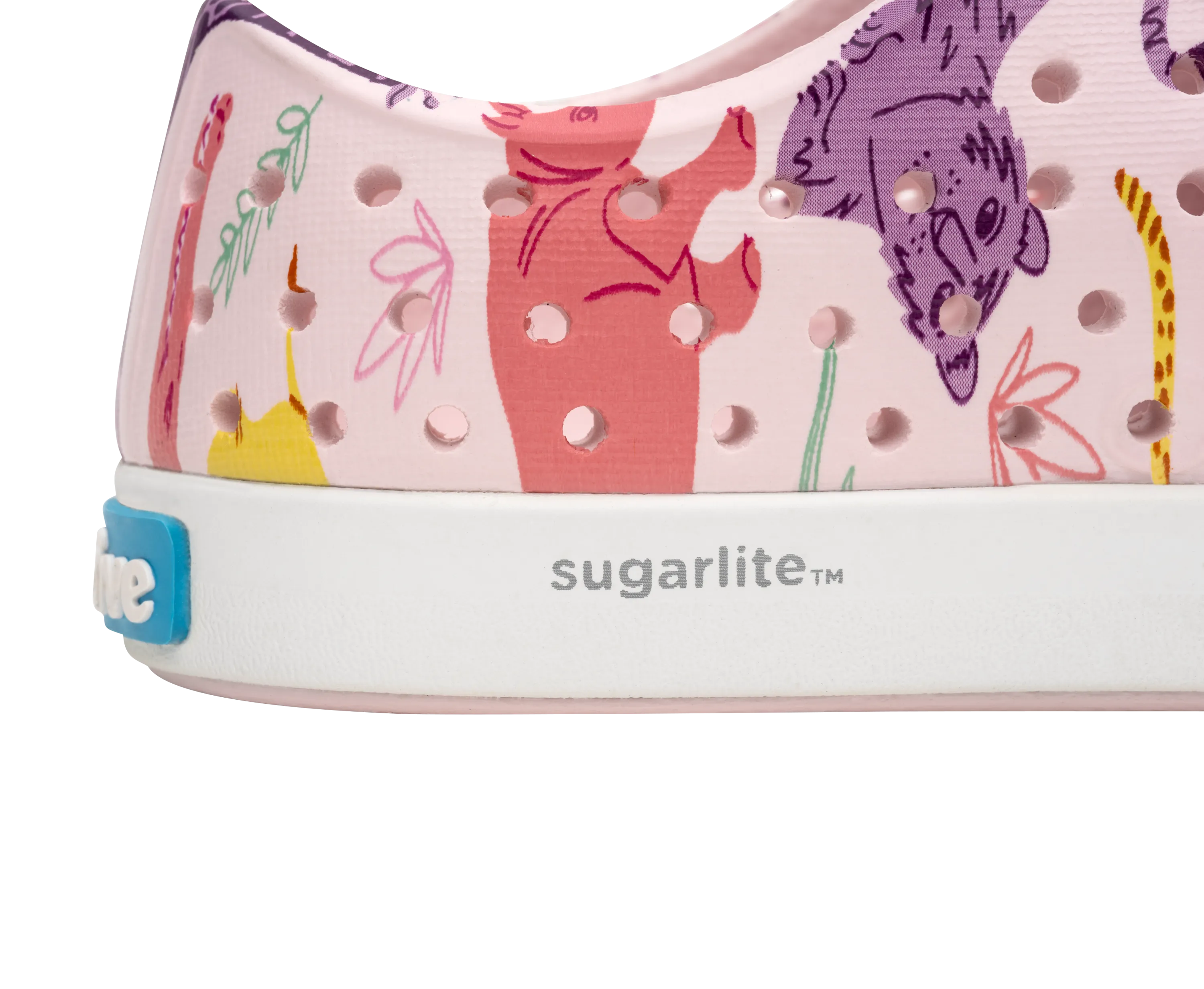 Native Jefferson Sugarlite Print - Milk Pink / Shell White / Sea Fan Safari Friends