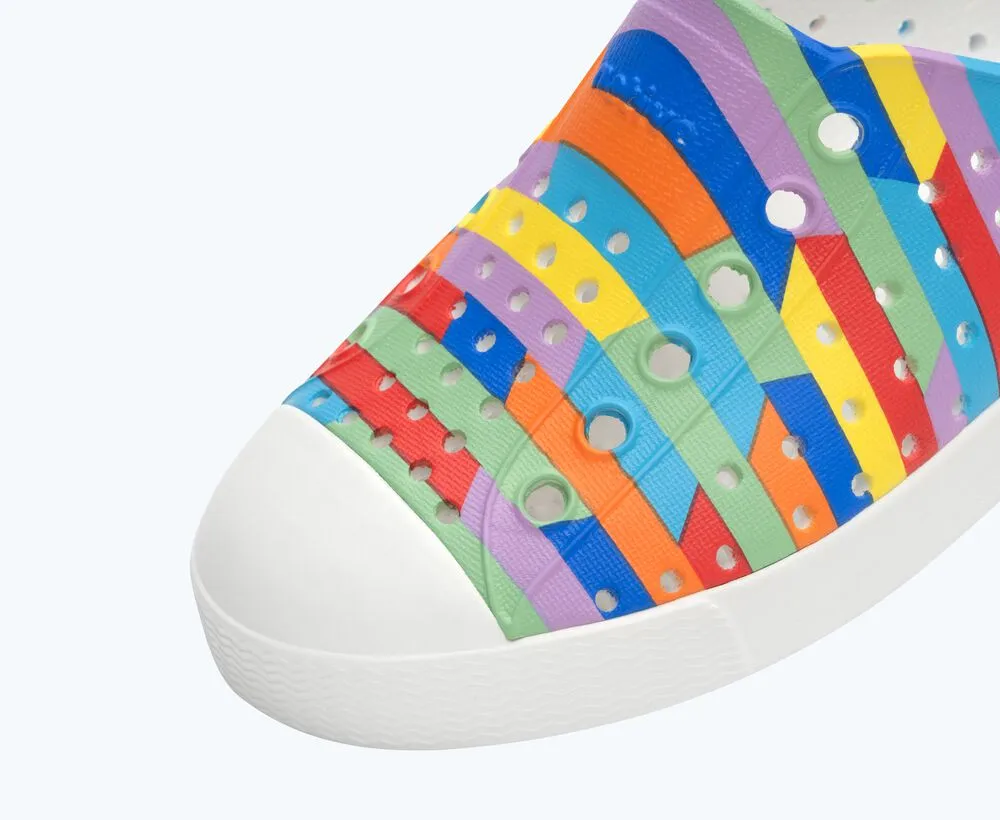 Native Jefferson Sugarlite Print - Shell White / Shell White / Rainbow Multi Stripe 2