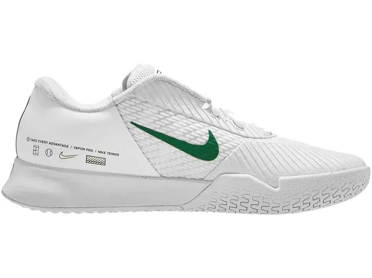 Nike Vapor Pro 2 White/Kelly Green Men's Tennis Shoes - 2023 NEW ARRIVAL