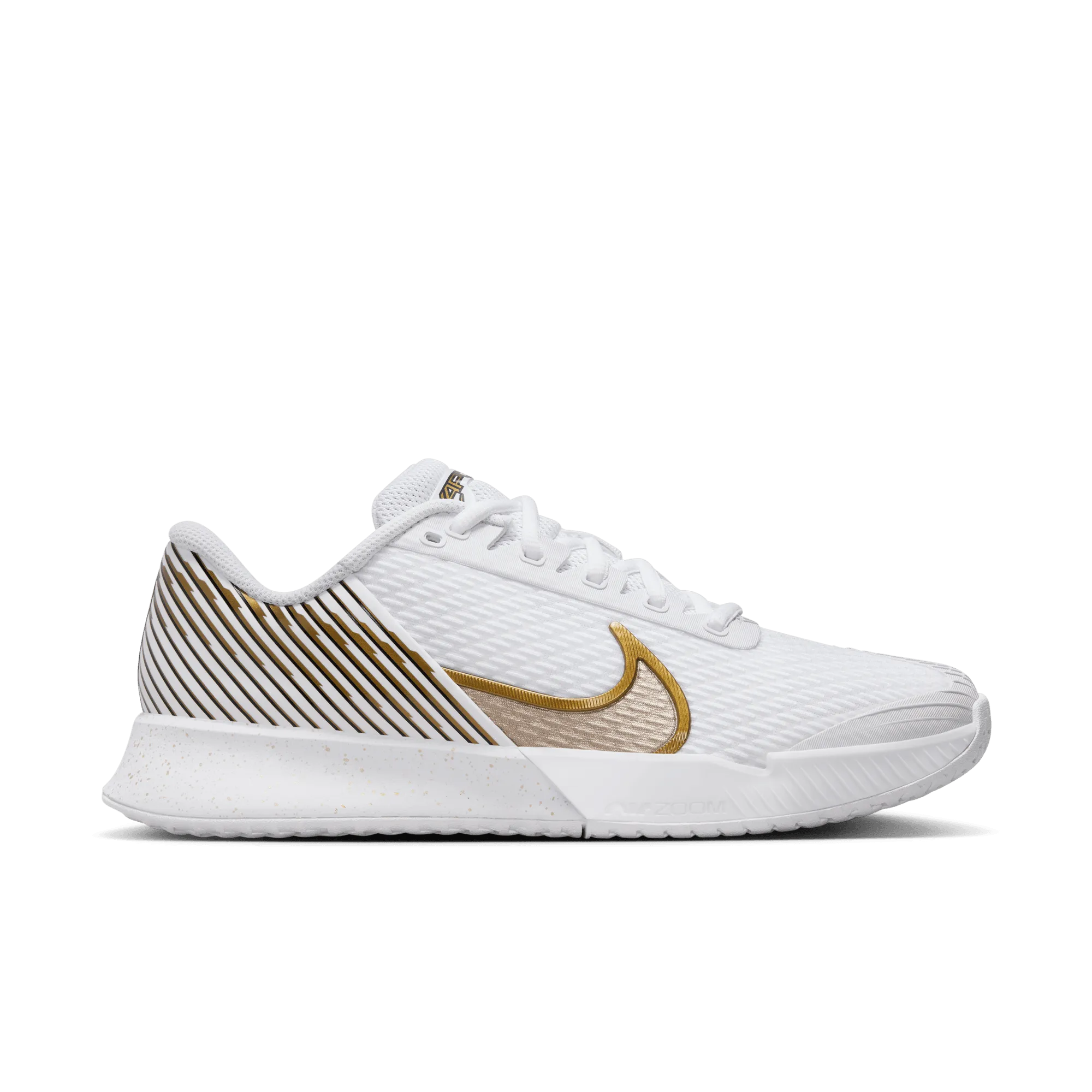 Nike Women's Air Zoom Vapor Pro 2 WMB Shoes in White/Mtlc Gold Grain-Grand Purple
